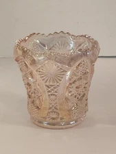 Irredesant Pink ~Imperial Glass~ Vintage  Toothpick Holder