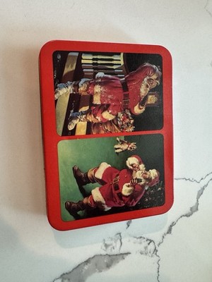 Coca Cola Nostalgia Playing Cards 1993 Limited Edition 2 Decks Santa Tin