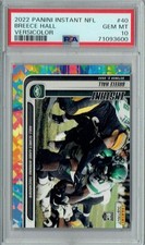 PSA 10 GEM Breece Hall 2022 Panini Instant NFL #40 Rookie Card Versicolor 5 Made