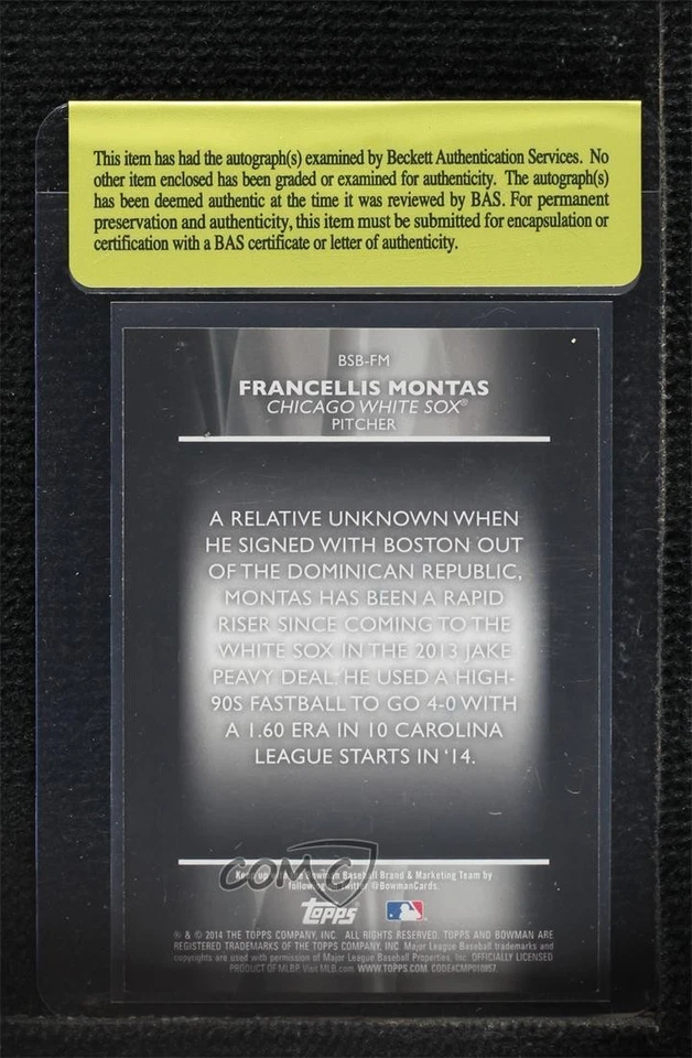BAS 2014 Bowman Draft Chrome Scout's Breakouts Frankie Montas #BSB-FM Authentic - Image 2 of 2