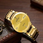 New Men's Gold-plated Waterproof Watches WristWatch Stainless (zircon-diamond)
