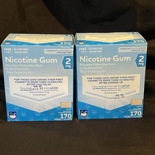 Rite Aid Nicotine Gum 2mg 170 Pieces Uncoated Original 2 Boxes expires 2/2026