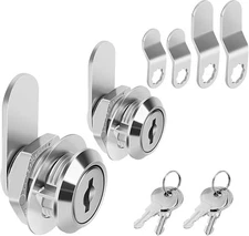 Cam Locks Cabinet Lock Keyed Alike, 5/8'' (Length) Cylinder Fits on 3/8'' Max Pa