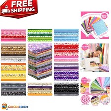 Versatile Quilting Fabric Squares - 100 Cotton Bundles 8x8 Inch, Multi Patterns