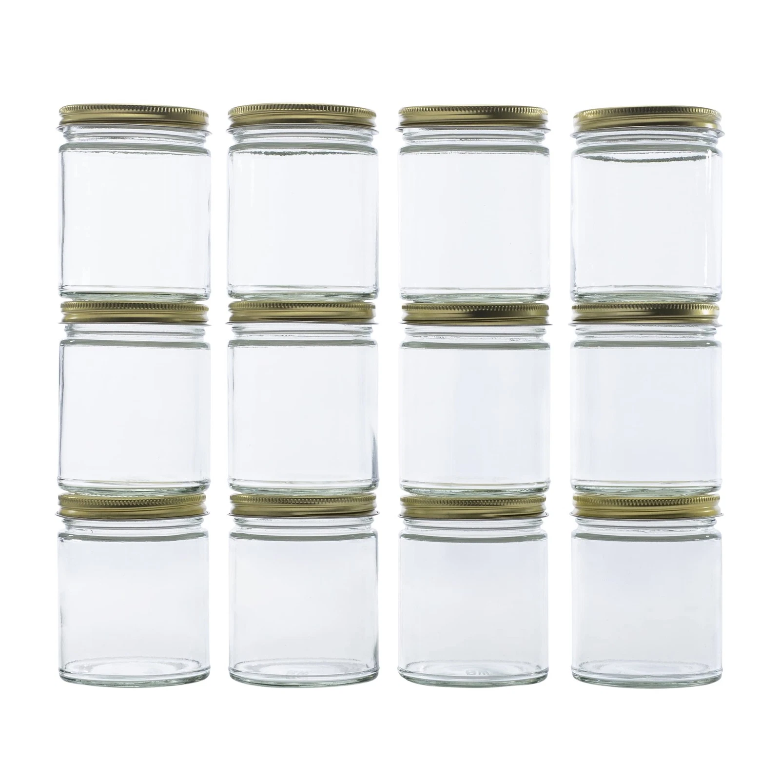 North Mountain 9oz Clear Glass Straight Sided Mason Canning Jars w/ Lids (12-Pac