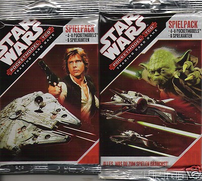 Star Wars Pocketmodel Basis Set 2xBooster DEUTSCH Sammelkarten + Modelle RARITÄT