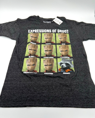 Marvel Guardians Of Galaxy Expressions Of Groot T Shirt S Short Sleeve Boys Mens