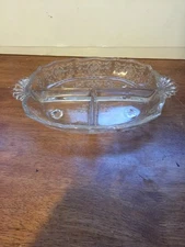 Vintage Fostoria Navarre Etched Relish Tray Footed 12 1/4" Wide Free Shipping