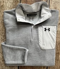 UNDER ARMOUR LOOSE COLDGEAR TECH 1/4 ZIP SWEATER GRAY MENS SIZE SMALL EXCELLENT