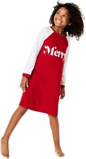 FAMILY PAJAMAS Big Kids' Merry Pajama Sleep Shirt sz S Small (6-7)