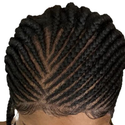 Hand-Braided1 3X6  Lace Frontal Side P art Braids Wig w Baby Hair (KTB)