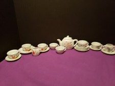 Miniature Teapot Lot Replacement Parts Pitcher Plates Cups Floral Porcelain