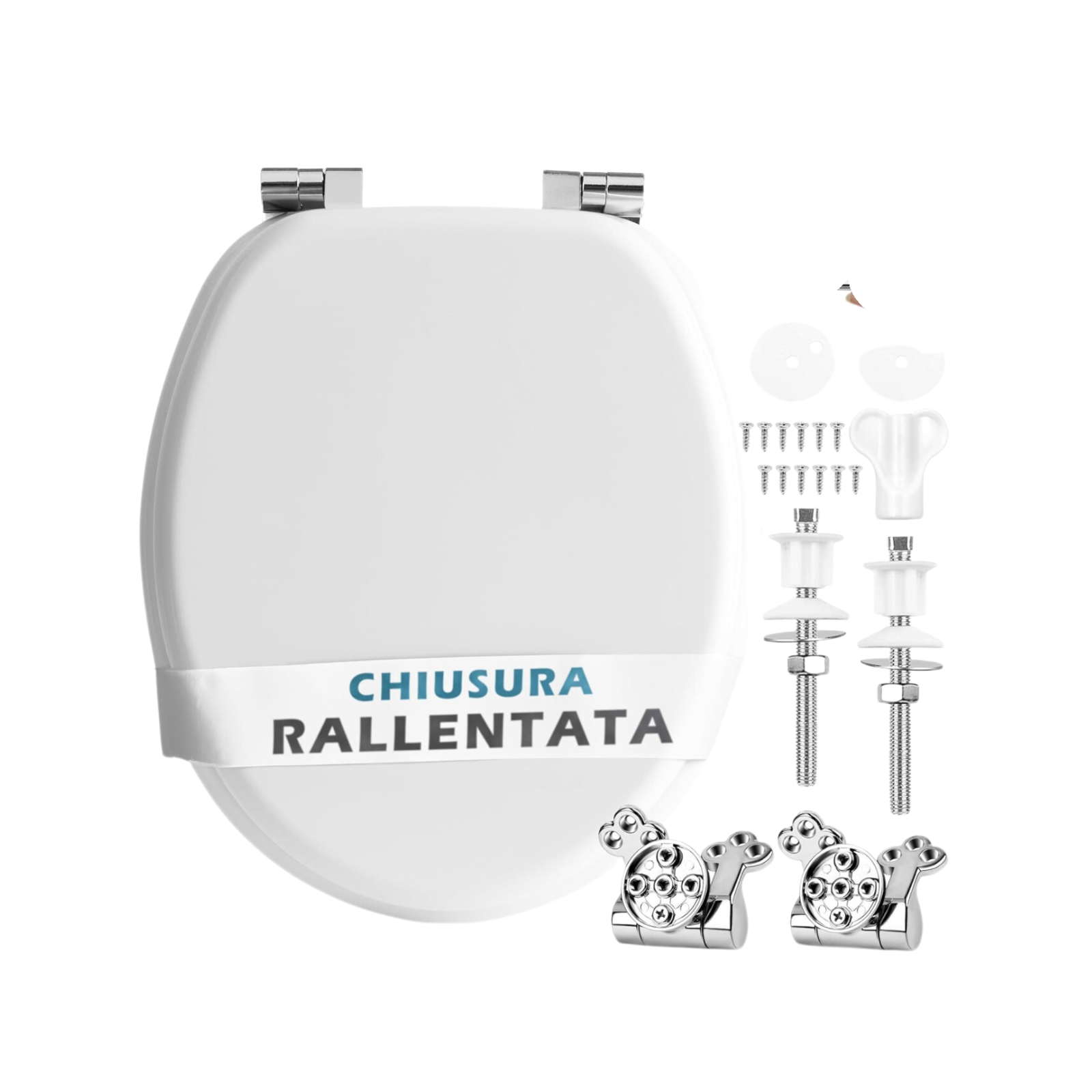 Tavoletta Wc Copriwater Universale Laccato- Soft Close con Chiusura Rallentata