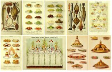 Vintage Food Illustrations 1861 restaurant pub Poster Beeton’s Cookbook Print