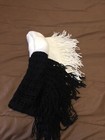 Women Fashion Scarves Wraps Poncho Crochet ( Black-white) — photo 2