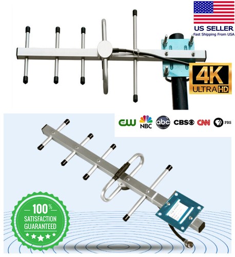 HDTV 1080P 4K Outdoor Amplified Digital Antenna 360 Rotor HD TV UHF VHF 200Miles - Afbeelding 1 van 7