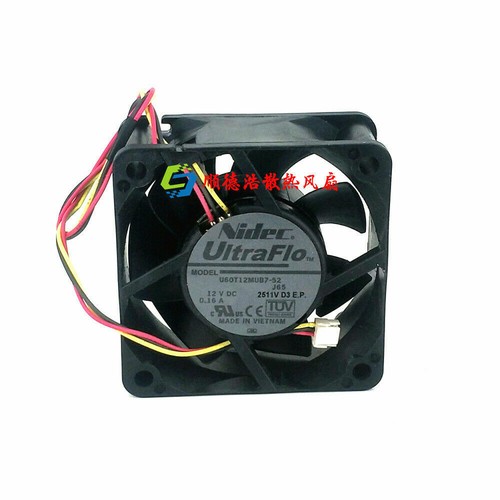 1PC projector cooling fan U60T12MUB7-52 12V DC 0.16A 6025 6CM - Afbeelding 2 van 3