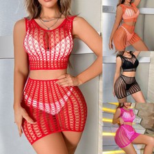 Womens Lingerie Mesh Top Bra Ladies Thong Und...