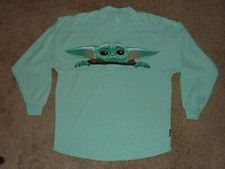 Disney Star Wars Grogu The Child Baby Yoda Mandalorian Green Spirit Jersey sz XS