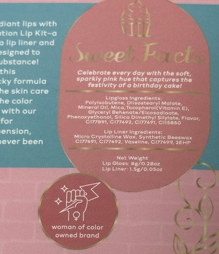 Glamlite Dessert Lip Gloss Oil Hybrid + Liner Kit: Birthday Cake Vitamin Infused - Picture 8 of 8