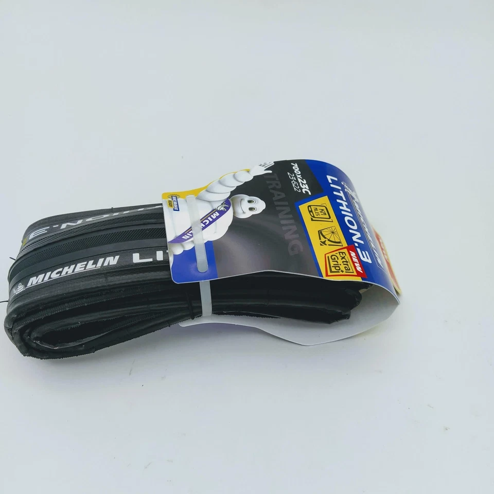 Michelin Lithion 3, 700x23c Extra Grip Bicicleta de Carretera Plegable Neumático de Carrera Negro 1 PAR Foto 3 de 4