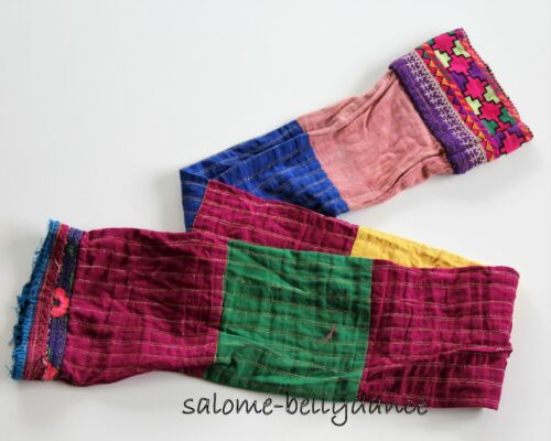 Tissu tribal nomade Kuchi, brodé, multicolore, manches, 1,18 m de long - Photo 1/3