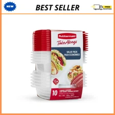 Rubbermaid TakeAlongs 20 Piece Food Storage Container Set, Red, Food/Kitchen