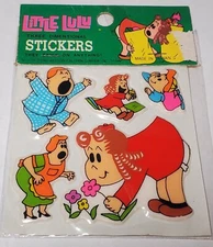Rare Vtg 1980 Little Lulu Moppet 3D Puffy Sticker Sheet Marjorie Henderson Buell