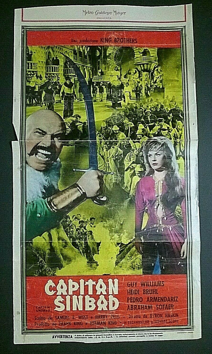 Locandina originale film Capitan Sinbad (1963) - Regia di Byron Haskin