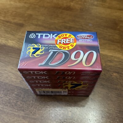 (7) TDK D90 High Output Blank Audio Cassette Tapes IECI / TYPE I