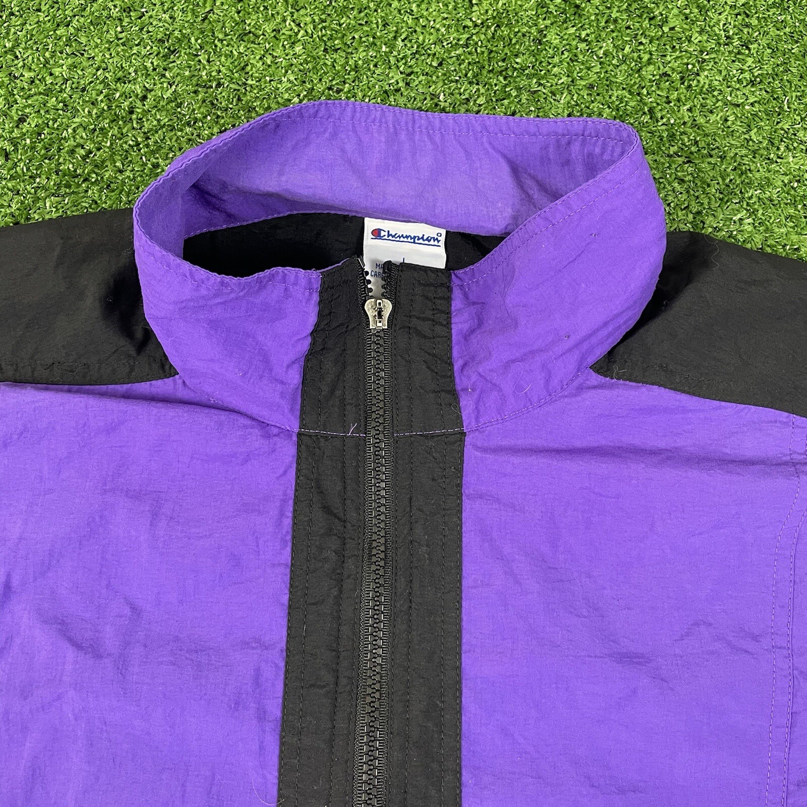 Vintage Champion Reflective Logo Windbreaker Jacket P… Gem