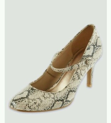 M&S Collection Pumps Insolia Neutral Snake Print Stiletto Dolly Gr. UK 5