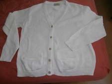 Vintage LL Bean Womens White Cardigan 80’s USA Made M Cotton