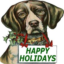 30 Custom Vintage Happy Holidays Dog Personalized Address Labels