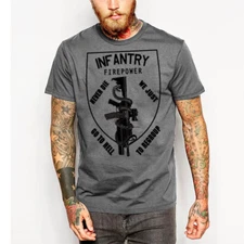 Military T-Shirt Army Navy Machine Gunner Sniper Paratrooper Infantry