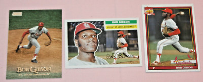 BOB GIBSON (3) 2023 & 2021 ARCHIVES #81 & 181 2019 STADIUM CLUB #266 ST. LOUIS
