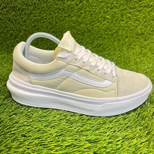 Vans Old Skool Overt Comfycush Mens Size 8 Beige White Casual Shoes Sneakers