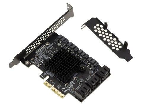 Carte PCIe 3.0 4x avec 10 ports SATA 6G. Chipset ASM1166 et JMB575. - Photo 2/3