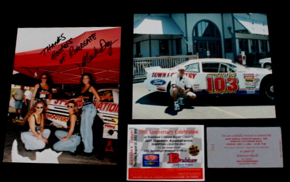 Vtg Hooters Race Photo Jeff Gordon 25th Winston Select & 500 Tickets Joe Buford