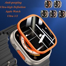 Titanium Alloy Frame Anti-peeping HD Screen Protector For iWatch Ultra 2/Ultra