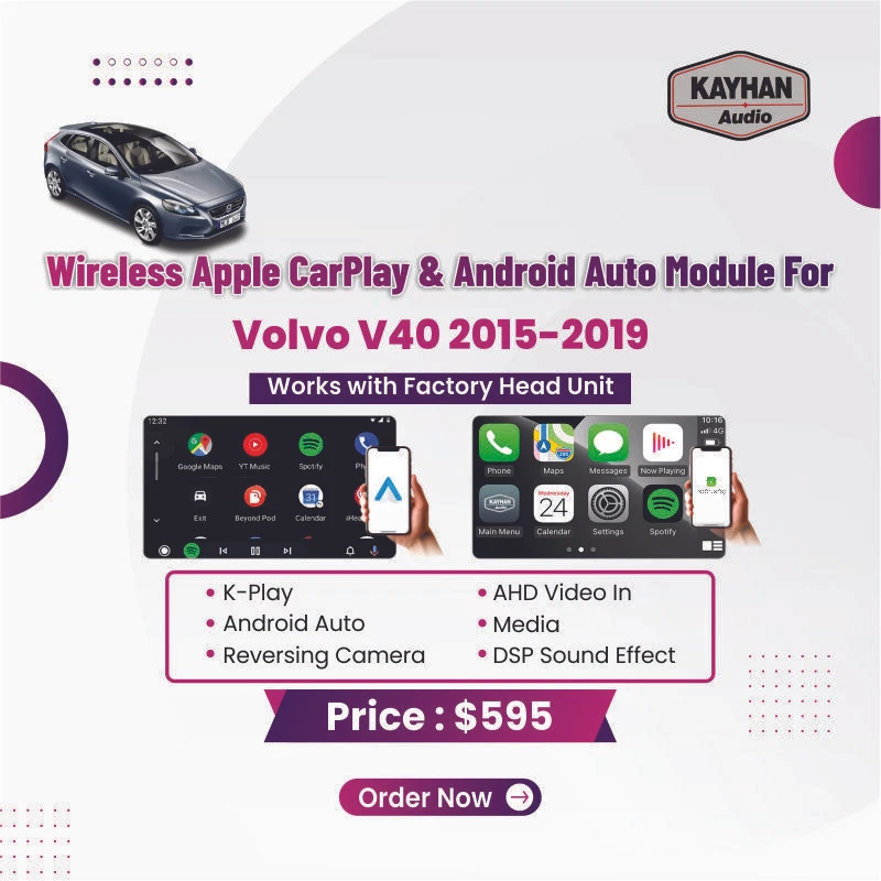 Módulo automático inalámbrico Apple CarPlay y Android para Volvo V40 2015-2019 Foto 3 de 3
