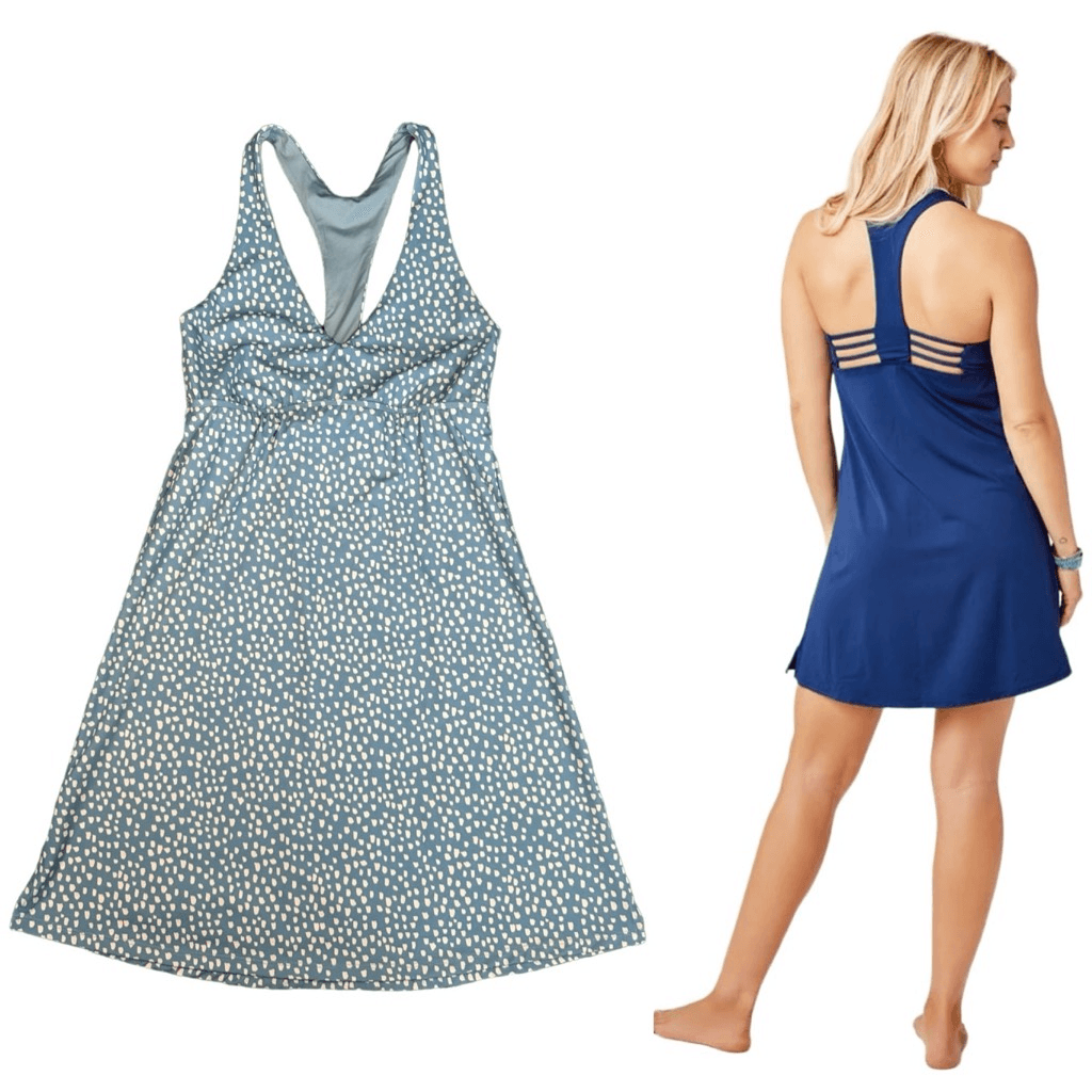 Carve Designs La Jolla Dress Winslow Blue Print Swim Dress S Strappy Back