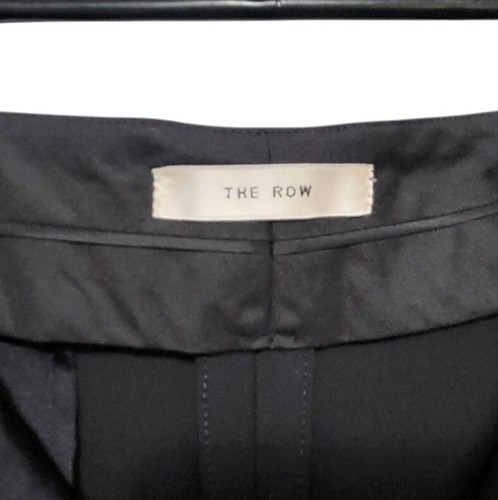 THE ROW Silk Lined Pants Women Size 14 Black Wide Leg Flat Front Casual Trouser - Picture 9 of 13