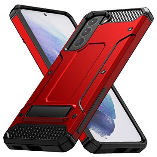 for Samsung Galaxy S21 Case,Dual Layer Military Grade Drop Protection Red