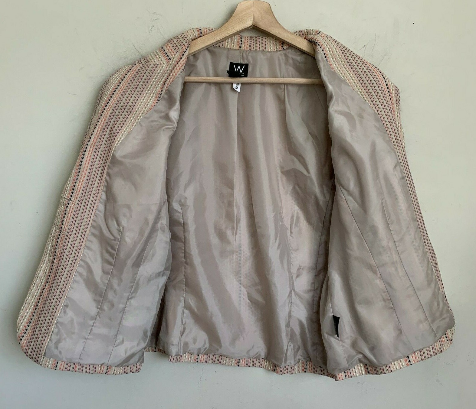 W/Work To Weekend Jacket Beige Multi Collared But… - image 3