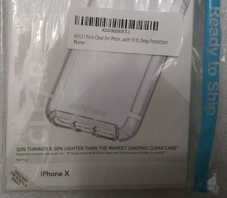 Tech21 Pure Clear Series Hybrid Case for Apple iPhone Xs/X - Clear - Image 2 of 4