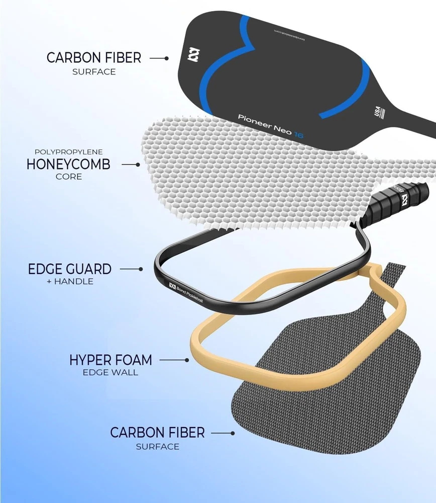 Pickleball Paddle, Pickleball Racket USAPA Approved for Tournament Play with Pad