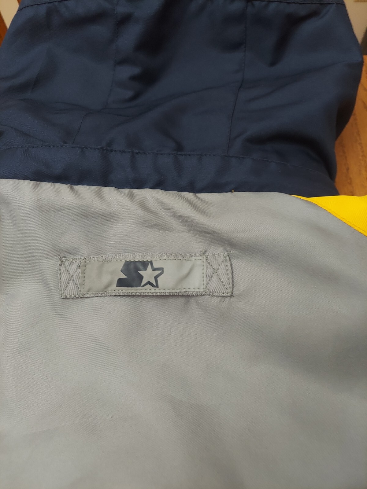 Starter Jacket Navy Yellow Gray Multi Zip Multi P… - image 5