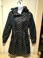 JOULES Navy Spot Polka Dots Golightly Waterproof Hood Rain Coat Jacket US 4 NWT