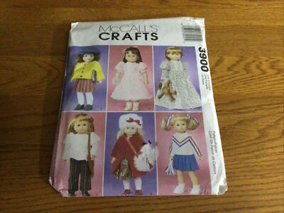 McCalls 3900 Cheerleader Coat Muff Dress Clothes 18'' Doll Sewing Pattern Uncut